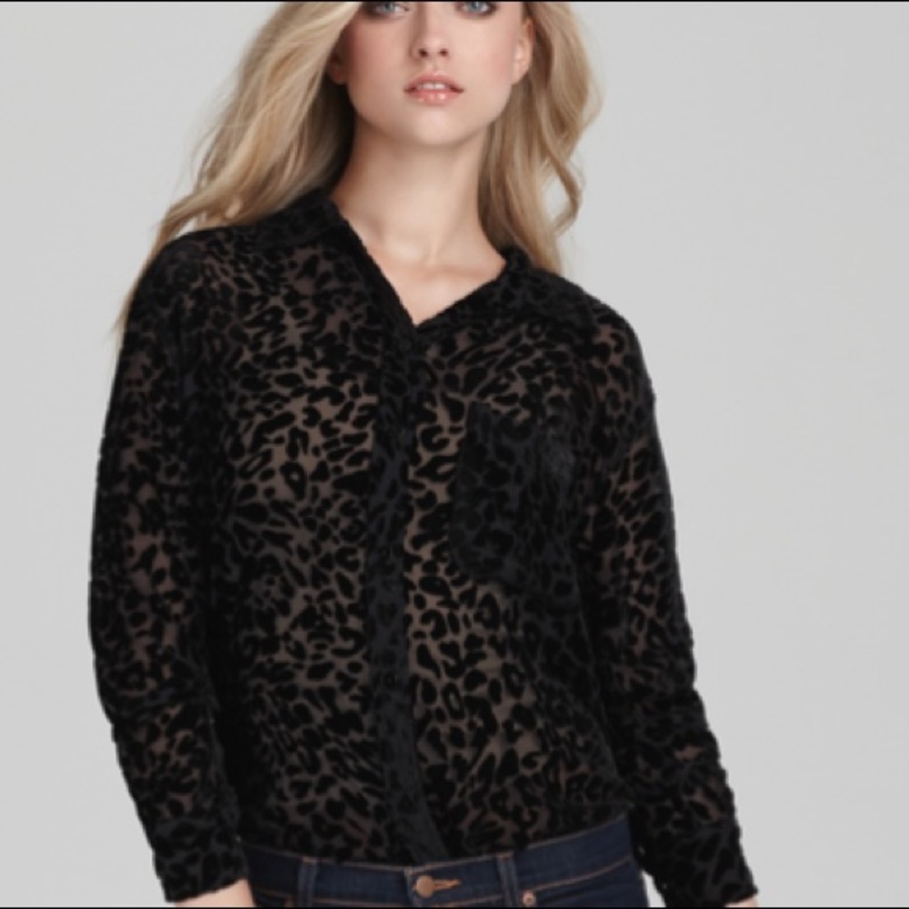 Equipment Blouse - leopard velvet burnout, never worn